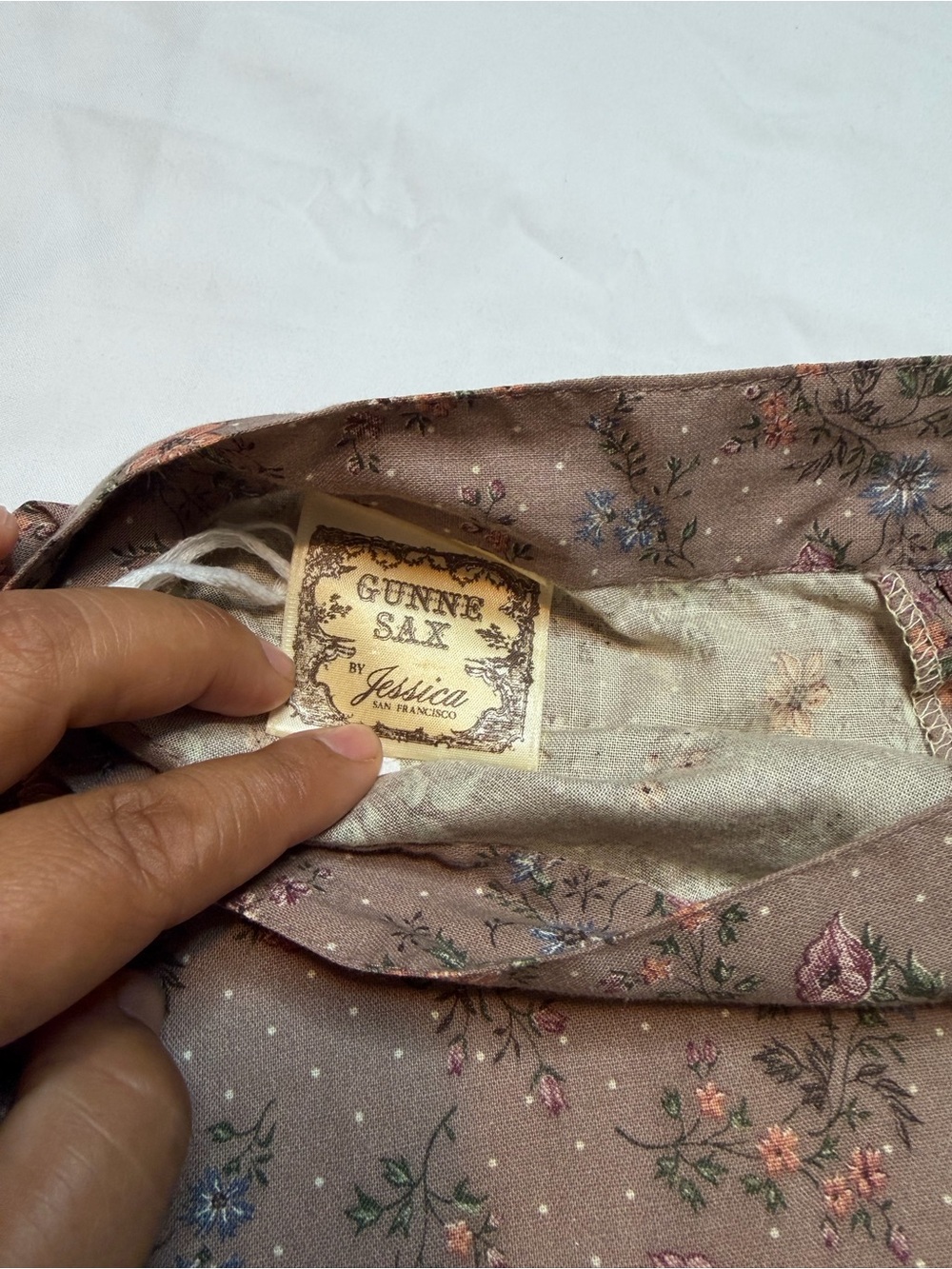 Gunne Sax Dusty Rose Floral Skirt 70s